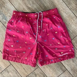 Vintage Tommy Hilfiger Nautical Flag Swim Trunks - image 1